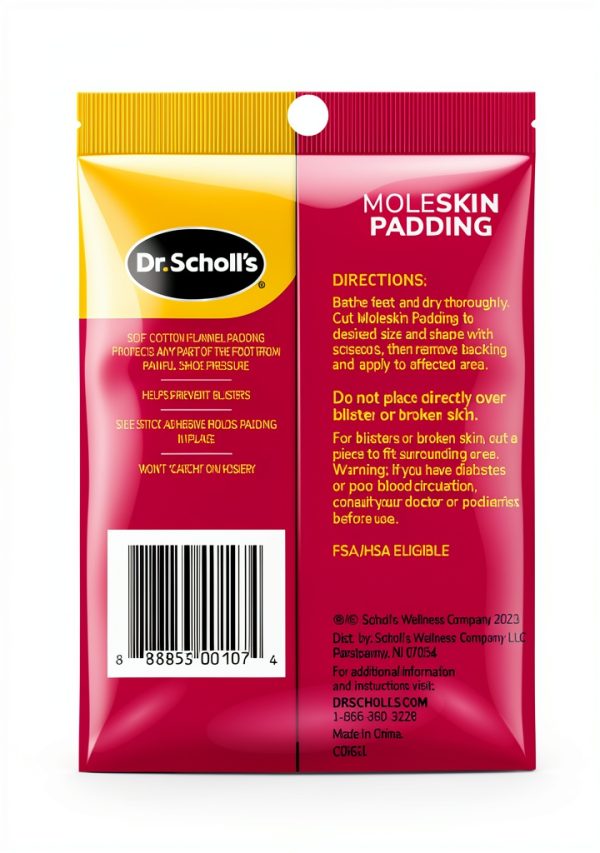 Scholl's Wellness Moleskin Foot Pads – Soft Cotton Flannel, Cut‑to‑Fit-1