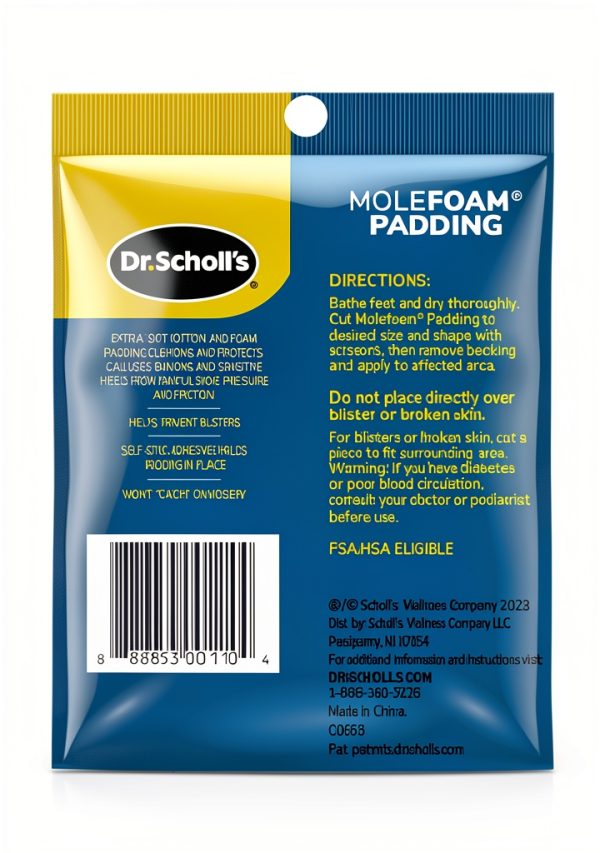 Dr. Scholl's Molefoam Padding Moleskin Pack of 5 Extra-Thick Cushion-2