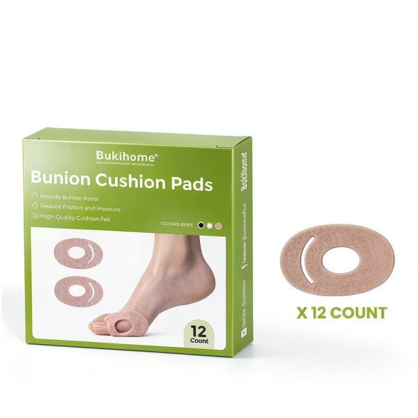 Bukihome Felt Bunion Pads - Soft Cushions for Bunions Corns - 12 Count-4