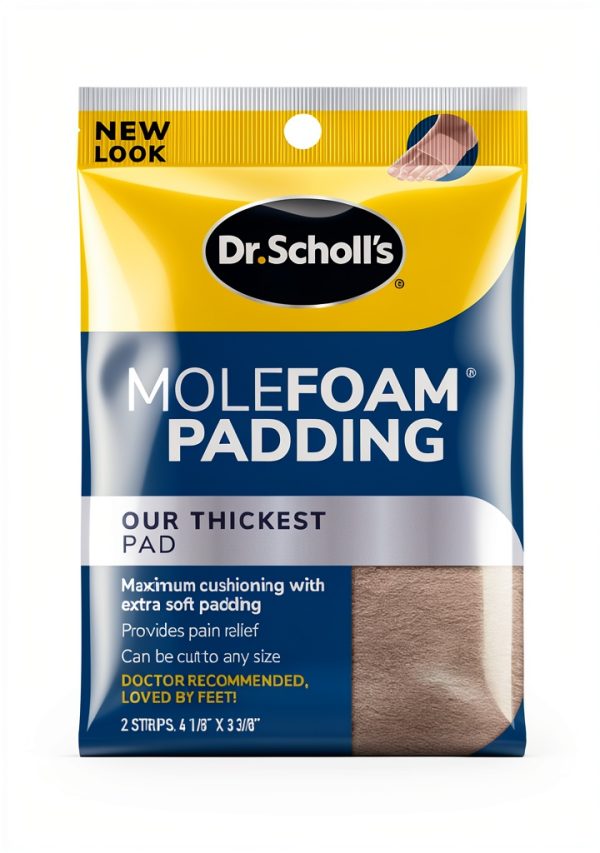 Dr. Scholl's Molefoam 2 Strips Bunion Pads Soft Cotton Flannel, 2 Pack-0